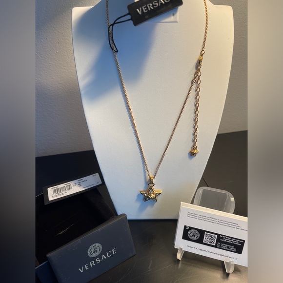 Versace Gorgeous Galaxy Star Medusa Necklace surrounded by Crystals NWT in box - Picture 6 of 16